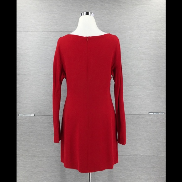 NICOLETTA RUGGIERO Open Long Sleeve Red Dress US 8 - Picture 8 of 10